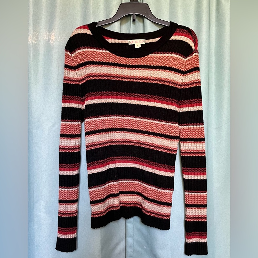 Fall striped long sleeve sweater shirt